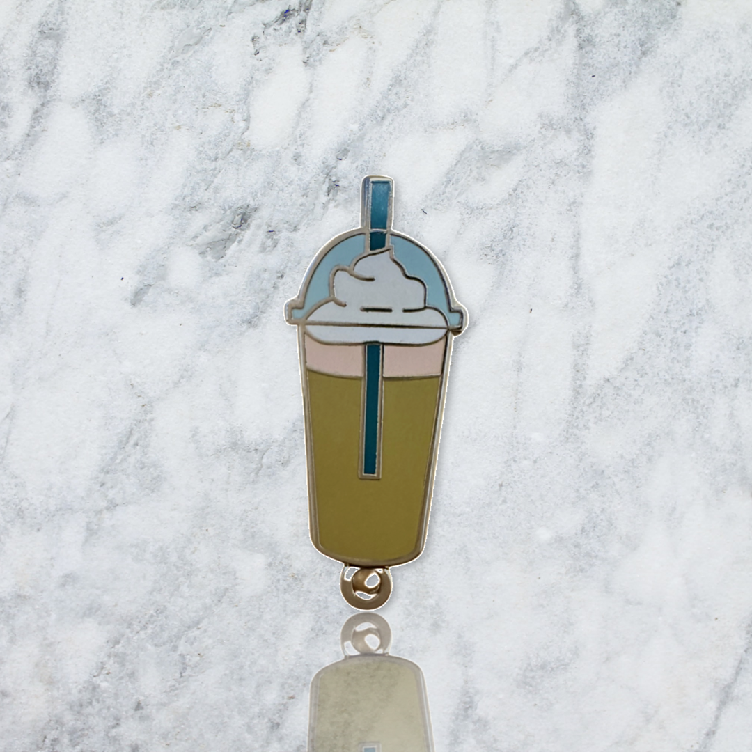 The Roost Iced Coffee Cup Shaker Snowglobe Keychain Bag Charm From